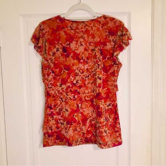 Apt. 9 Ruffle Cap Sleeve Blouse Colorful - Picture 3 of 5